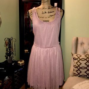 NWT Mauve Lace Tank Dress with Tulle Skirt